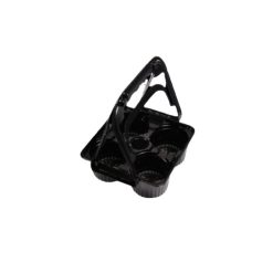 4 Cup Plastic Carrier Black - 250 pcs