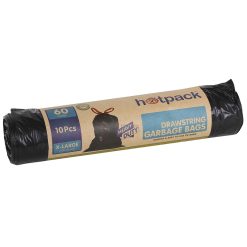 Drawstring Garbage Bag 60 Gallon  90cm x 110cm X-Large -  10 pcs x 12 rolls
