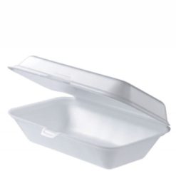 Foam Barbeque Box With Hinged Lid Set White - 100 pcs