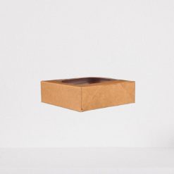 Kraft Square Salad Box with Window, 160 x 160 mm - 250 pcs