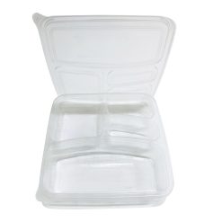 Microwave Container 4 Compartment with Lid - 150 pcs
