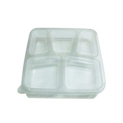Microwave Container 5 Compartment With Lid - 150 pcs