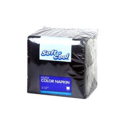 Soft N Cool Black Napkin, 40 x 40 cm - 50 pcs x 24 pkt