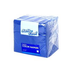 Soft N Cool Colored Blue Napkin, 40 x 40 cm - 50 pcs x 24 pkt