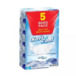Soft N Cool Facial Tissue 200 sheets x 2 ply, - 5 boxes pack x 6 pack