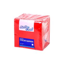 Soft N Cool Red Napkin, 40 x 40 cm - 50 pcs x 24 pkt
