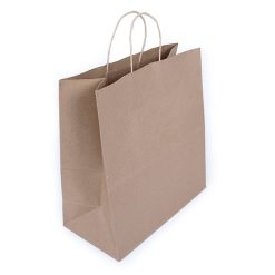 Brown Carry Bag Twisted Handle, 34 x 17.5 x 34cm Large - 250pcs