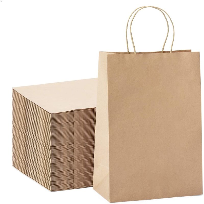 Brown Paper Bag with Handle, 33.5 x 27 x 12cm - 1 x 250 pcs - packsouq