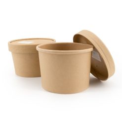 Kraft Soup Bowl with Lid, Brown - 1 x 500pcs