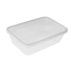 Microwave Clear Rectangular Container, 500ml - 1 x 500