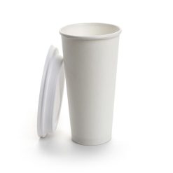 Paper Cup with Plastic Lid White, 7 OZ - 20 x 50pcs
