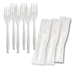 Plastic Medium White Fork - 40 x 50
