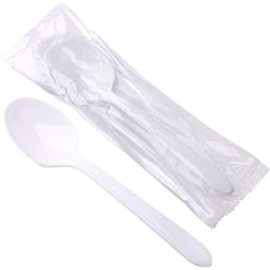 Plastic Medium White Spoon - 40 x 50