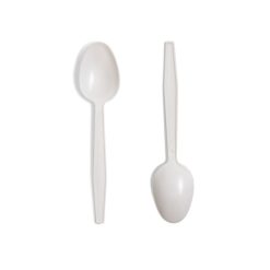 Plastic Tea Spoon, White - 40 x 50