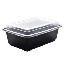 Rectangular Microwave Black Base Hd Container Re28 - 1 x 150 pcs