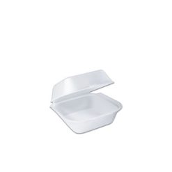Foam Burger Box with Hinge Lid 127x127x68mm - White [Pack of 500pcs]