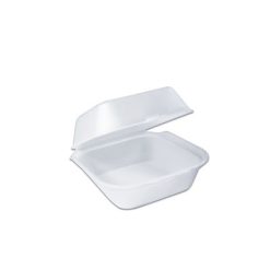 Foam Burger Box With Hinge Lid 152x140x76 mm - White 500 Pieces Per Packet