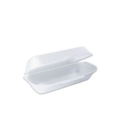 Foam Hot Dog sandwich box With Hinge Lid 200x90x65 mm - White 250 Pieces