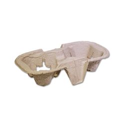 Moulded-Fibre 2-Cups Takeaway Drinks Carrier [Pack of 100pcsx6pkts]