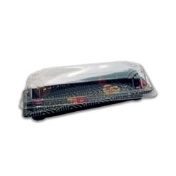 Sushipac Sushi container Box 219x90x43 mm - Black With Design + Clear Lid 500 Pieces