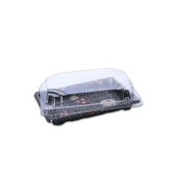 Tuttiblac Sushi container Box Rectangular 185x128x43 mm - Black + Clear Lid 500 Pieces