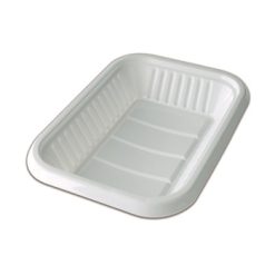 Plastic Tray Rectangular 269x185x30 mm - White 200 Pieces
