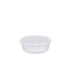 Towerpac Clear Round Plastic food Container with Flat Base 250cc - PP [Pack of 100pcsx5pkts]