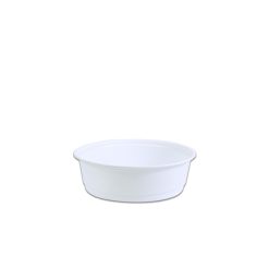 Towerpac White Round Plastic food Container with Flat Base PP 250cc - White [Pack of 100pcsx5pkts] with Flat Lid