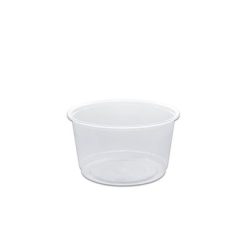 Towerpac Clear Round Plastic food Container with Flat Base PET 500cc - [Pack of 100pcsx5pkts]
