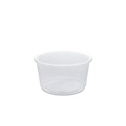 Towerpac Clear Round Plastic food Container with Flat Base PP 500cc - [Pack of 100pcsx5pkts]