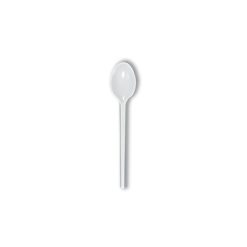 Disposable Plastic Teaspoon 5 inch - White [Pack of 100pcsx40pkts]