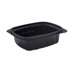 Tutipac Plastic Microwave PP Hot Multipurpose food take away Containers 24 oz - Black 300 Pieces Per Packet