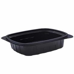 Tutipac Plastic Microwave PP Hot Multipurpose food take away Containers 36 oz - Black 250 Pieces Per Packet