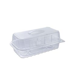 Pastripac Rectangular Clear Pastry Box with Handle Bakery container Confectionery Box 180x90x70mm PET [Pack of 340pcs]