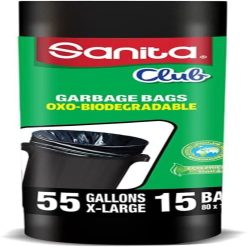 Sanita Club - Garbage Bags Biodegradable 55 Gallons - 15 Bags