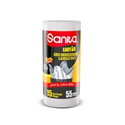 Sanita - Easy Tie Garbage Bags Biodegradable - 55 Gallons - 15 Bags