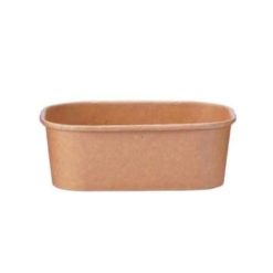 rectangular kraft container 750ml wit Pet Lid
